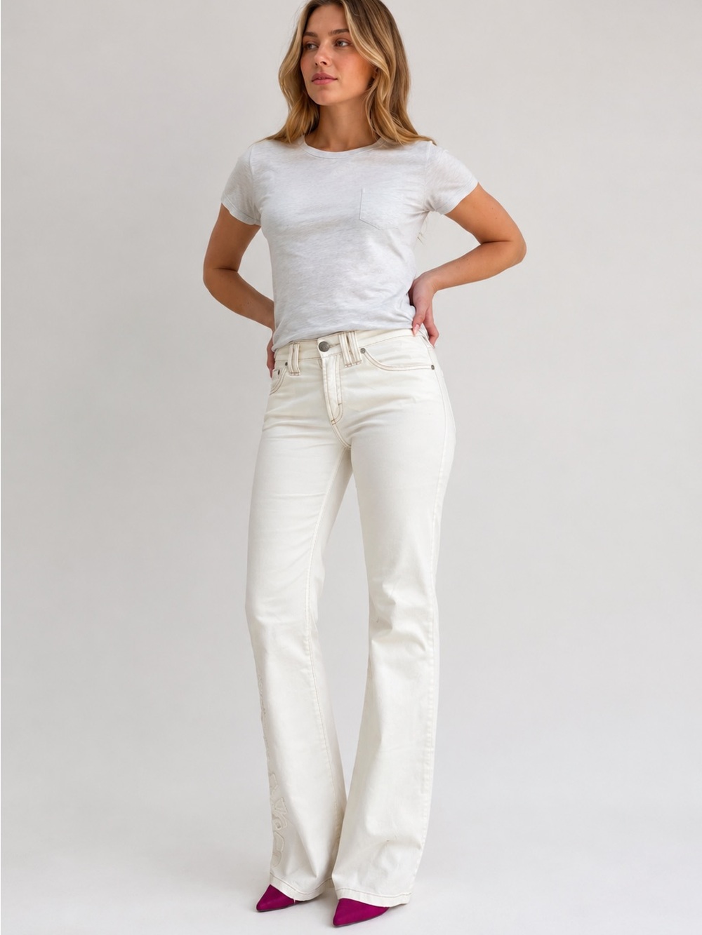 Gianfranco Ferre Ivory Flare Jeans